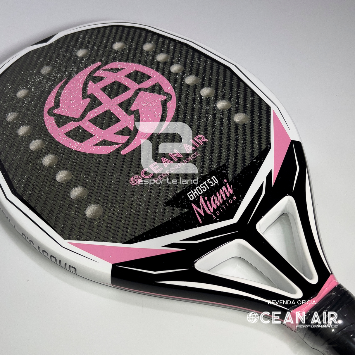 RAQUETE DE BEACH TENNIS OCEAN AIR GHOST 5.0 MIAMI ED KEVLAR