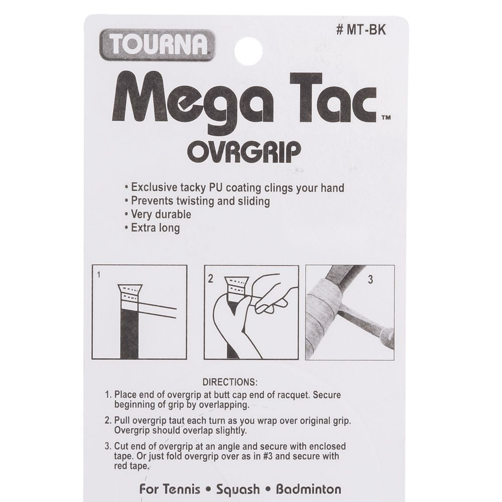 Tourna Mega Tac Aderência Extrema Cartela 3 Grips Mão Seca