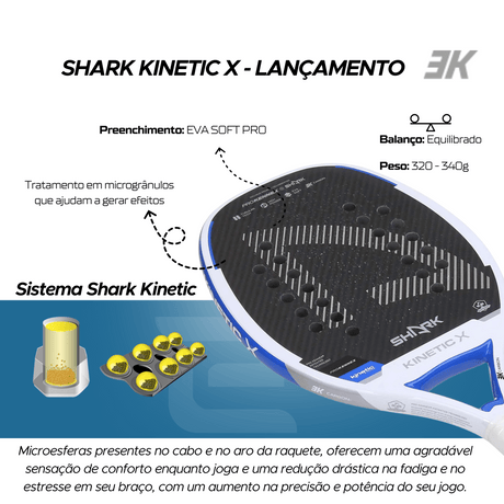 RAQUETE DE BEACH TENNIS SHARK KINETIC X BLUE