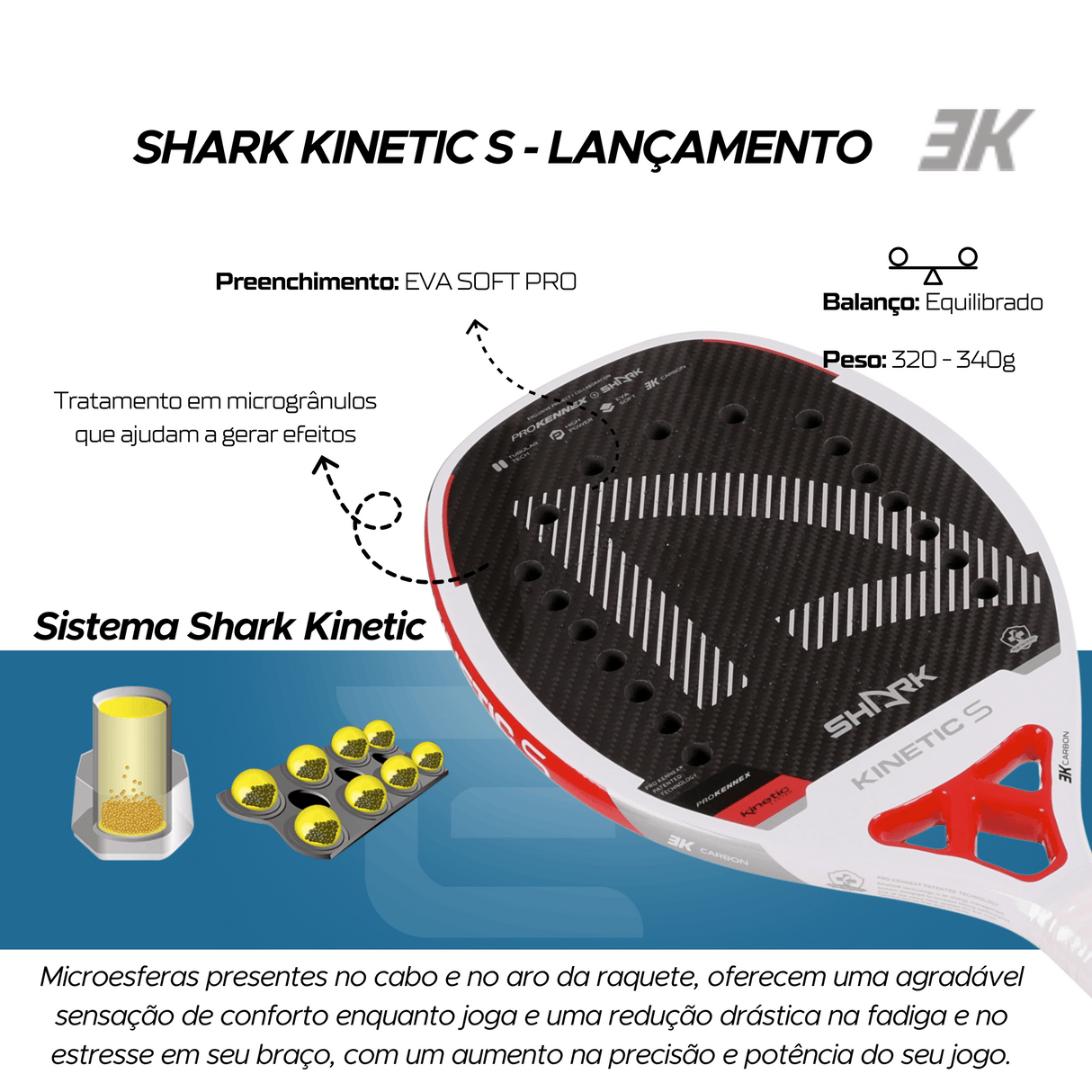 RAQUETE DE BEACH TENNIS SHARK KINETIC S RED