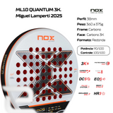Raquete de Padel Nox Ml10 Quantum 3K Miguel Lamperti