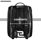 RAQUETEIRA BEACH TENNIS PADEL AT10 XL COMP NOX CINZA E PRETO