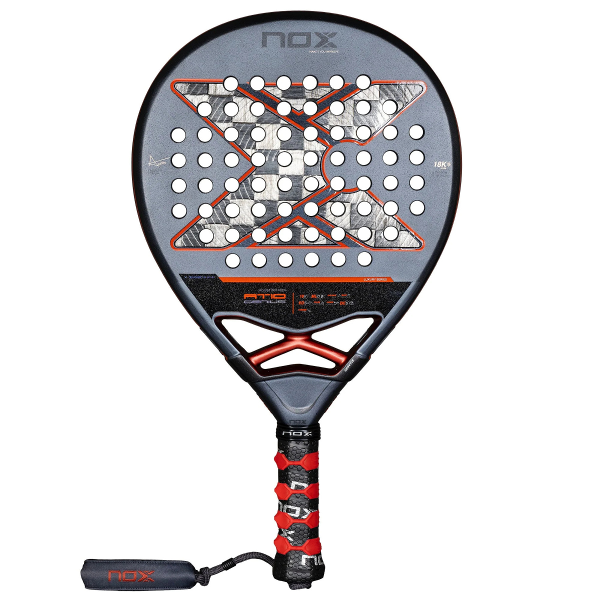 Raquete de Padel Tapia Nox At10 Genius 18K Carbono Alum 2025 Raquete de Padel Tapia Nox At10 Genius 18K Carbono Alum 2025