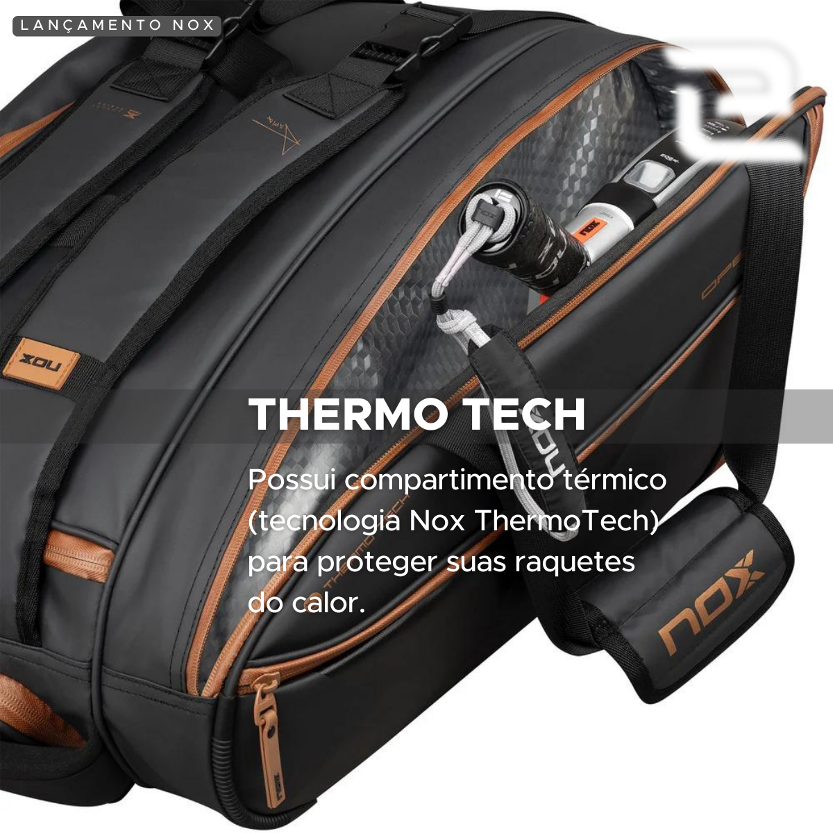 RAQUETEIRA DE BEACH TENNIS PADEL OPEN SERIES NOX BLACK BROWN