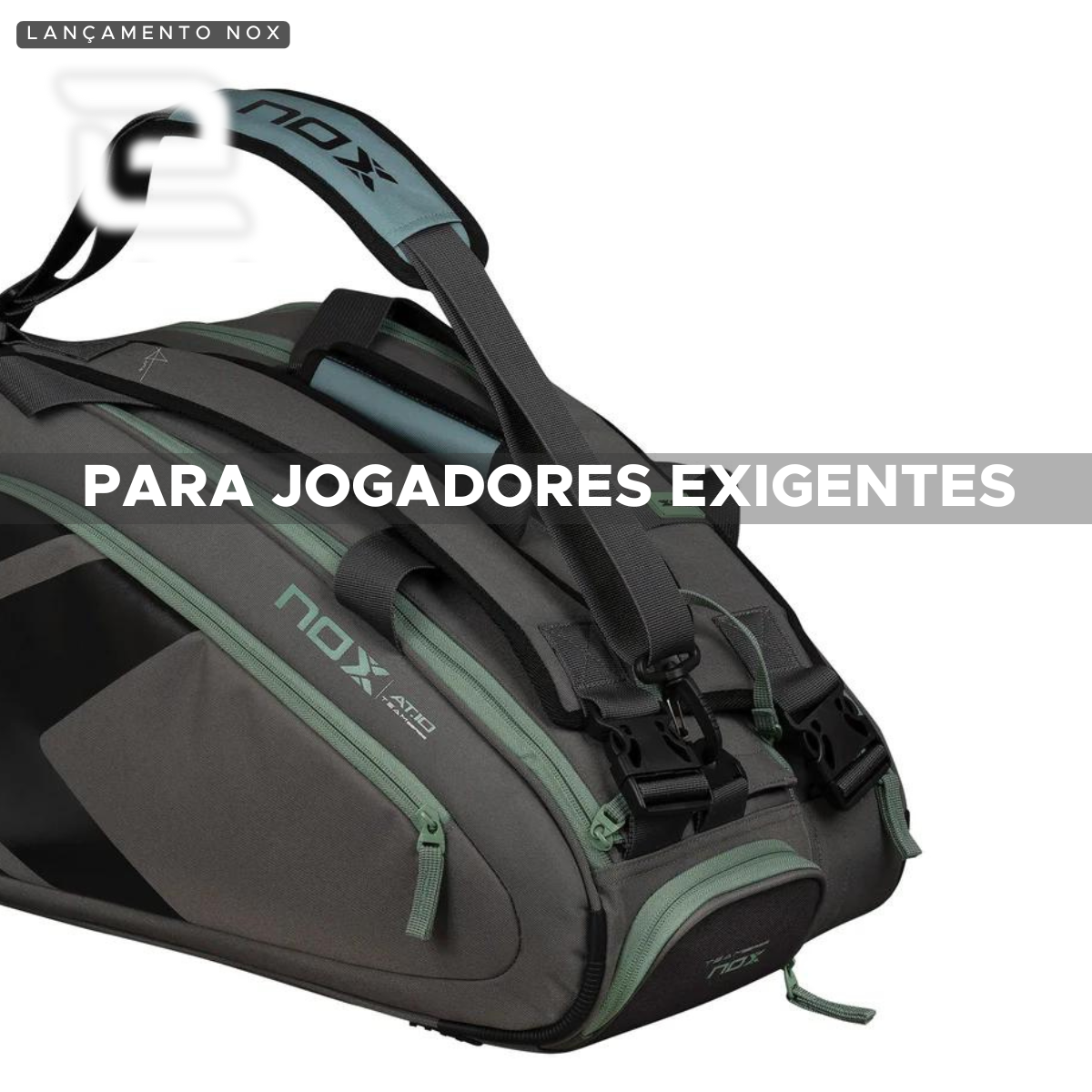 RAQUETEIRA  AT10 TEAM CINZA E VERDE NOX