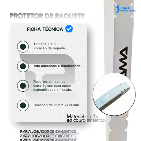 Protetor de Raquete Amasport Edge Tape - Branco e Prata