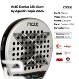 Raquete de Padel AT10 GENIUS 18K Alum 2024 NOX