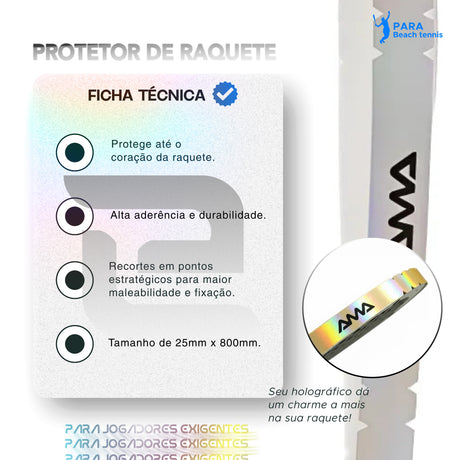 Protetor de Raquete Amasport Edge Tape - Dourado e Preto