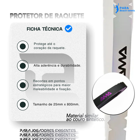 Protetor de Raquete Amasport Edge Tape - Preto e Roxo